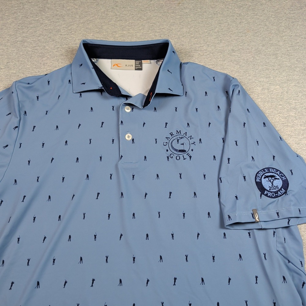 KJUS Mens Golf Polo Shirt Blue Pebble Beach 2025 Pro-Am Garmany Golf XL 54